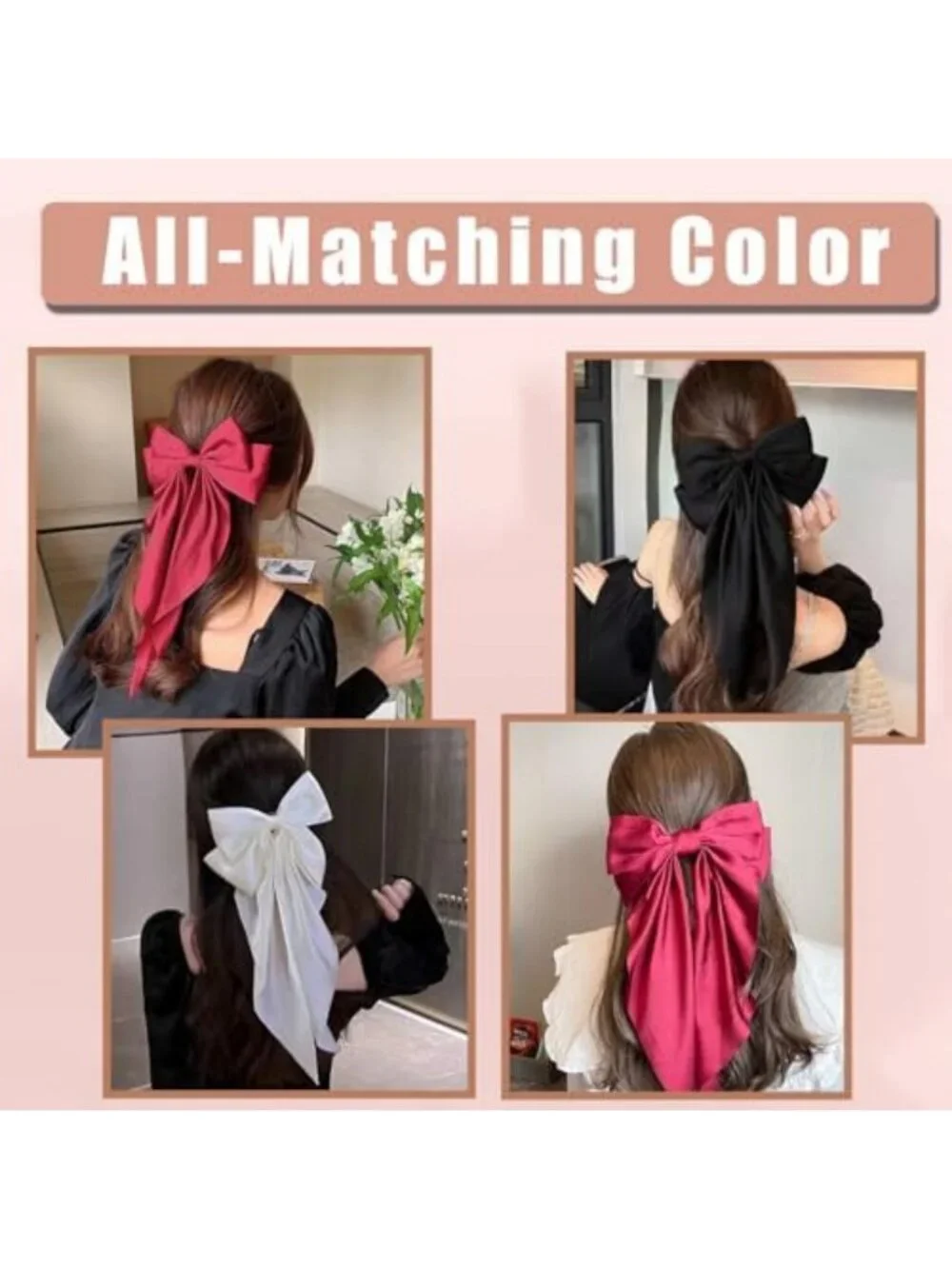 10 PCS Oversized Hair Bows for Women & Girls - Cute Aesthetic Hair Accessories